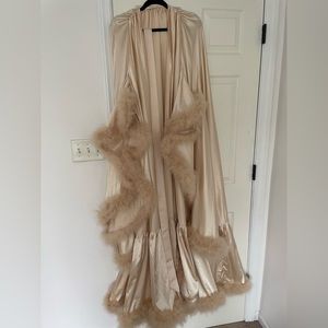 Satin and feather robe